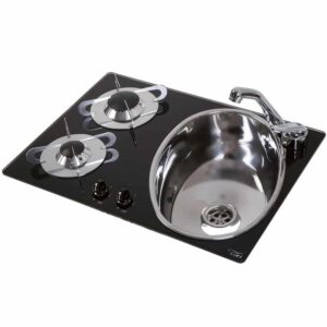 Gas hob unit with oval sink N°2 burners A-SR by Can - Airxcel Europe